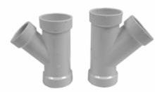 PVC REDUCING WYES 45 DEG. HUB 3" x 3" x 2"