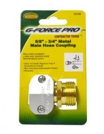 G-FORCE BRASS MALE COUPLING 5/8" AND 3/4" HOSE