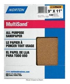 NORTON SANDPAPER  100 GRIT ALL PURPOSE (25) 9" X 11"