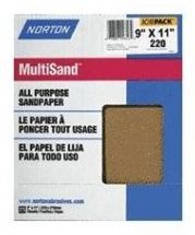 NORTON ALL PURPOSE SANDPAPER 9" X 11"  120 GRIT (25)