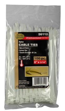 6" Natural Nylon Cable Ties