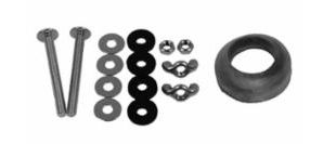 CLOSE COUPLED CLOSET BOLT KITS - BRASS PLATED BOLTS (WITH REGULAR SPONGE RUBBER GASKET)