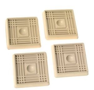 RUBBER FURNITURE CUP OFF WHITE (4CD)  2" SQUARE