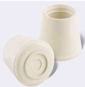 WHITE RUBBER NON SKID LEG TIPS (4CD)  1/2"