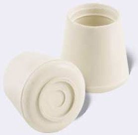 WHITE RUBBER NON SKID LEG TIPS (4CD) 1"