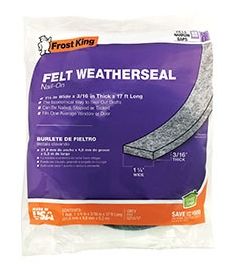 FELT WEATHERSEAL 1-1/4" X 3/16" X 17' GRAY NAIL-ON