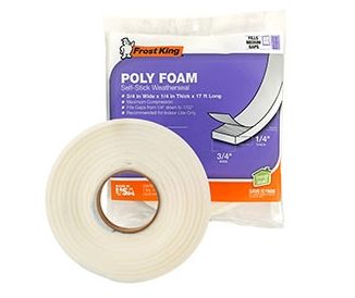 WHITE POLY FOAM SELF-STICK WEATHERSEAL TAPE 3/4" X 1/4" X 17'