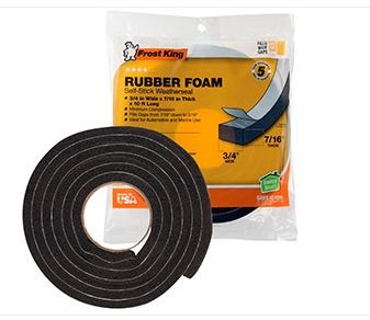 SPONGE RUBBER FOAM WEATHERSEAL TAPE 3/4" X 7/16" X 10'