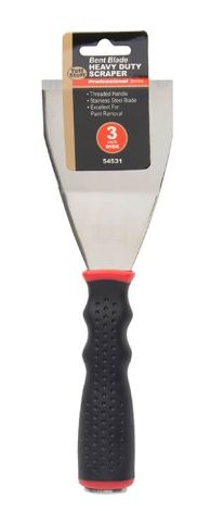 HEAVY DUTY EXTENDABLE BENT BLADE SCRAPER STAINLESS STEEL