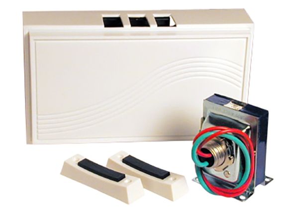 BASIC WHITE CHIME KIT 2 DOOR TYPE 2 PUSH BUTTONS + 10V TRANSFORMER