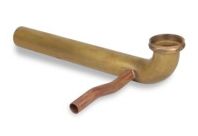 DISHWASHER BRANCH TAIL PIECE EXTENSION - Long Sweep - Rough Brass 1-1/2" x 12" 20 GA