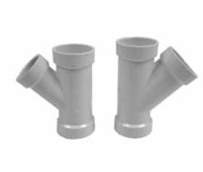 PVC WYES- 2" 45°  Hub x Hub x Hub