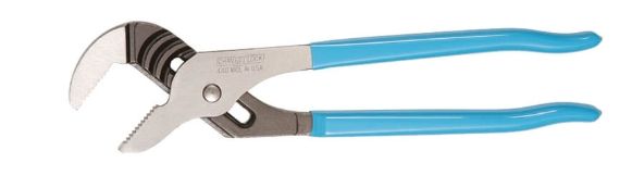 Straight Jaw Black Oxide Tongue and Groove Pliers 16 in.  with Dipped Grips