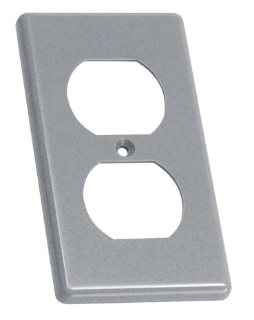 METAL DUPLEX RECEPTACLE COVER 2" X 4"