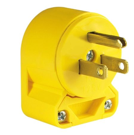 Plug Angle 2P 3W Straight - 15A 125V  Yellow