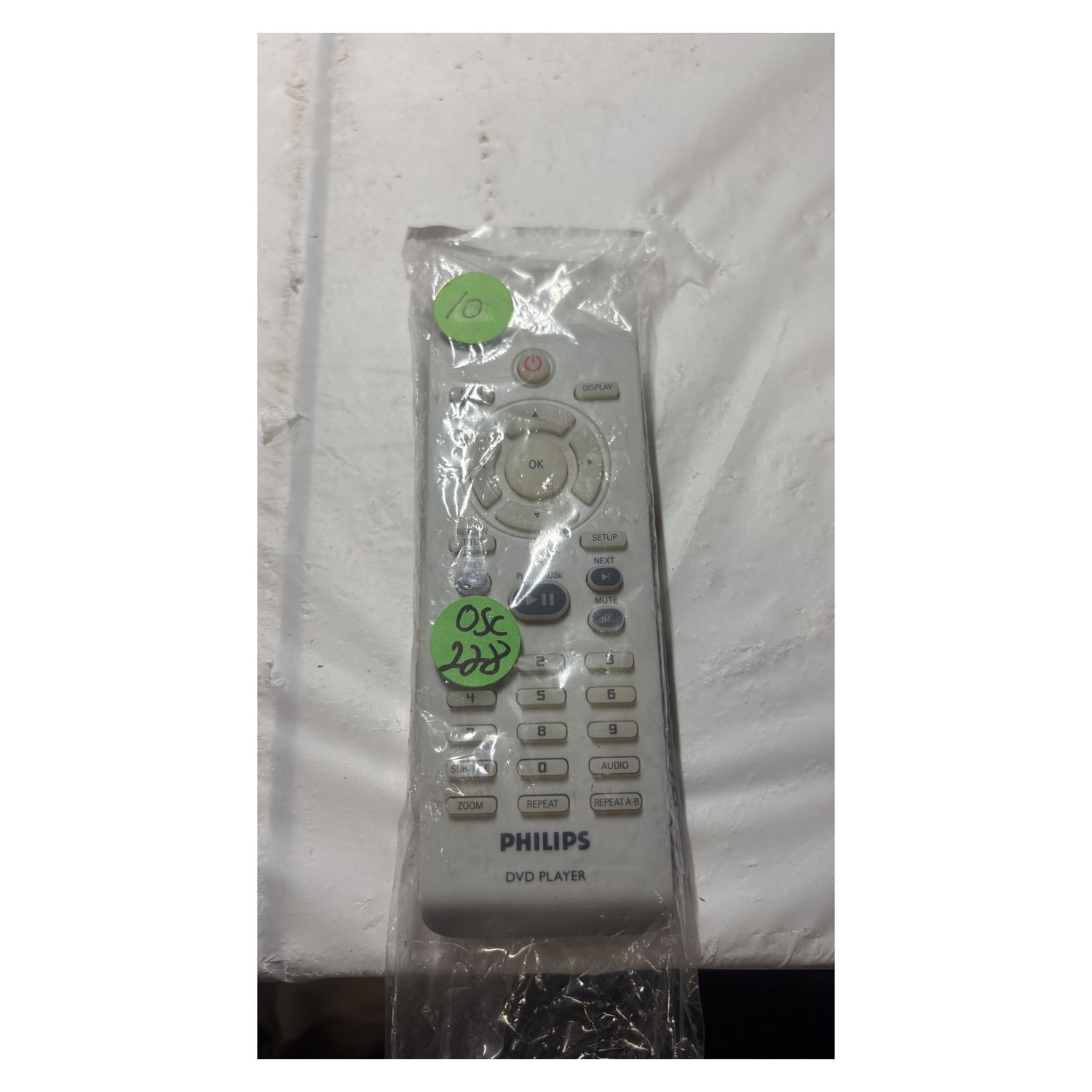 Philips DVD Player Remote Control White Sealed New Old Stock — photo 2