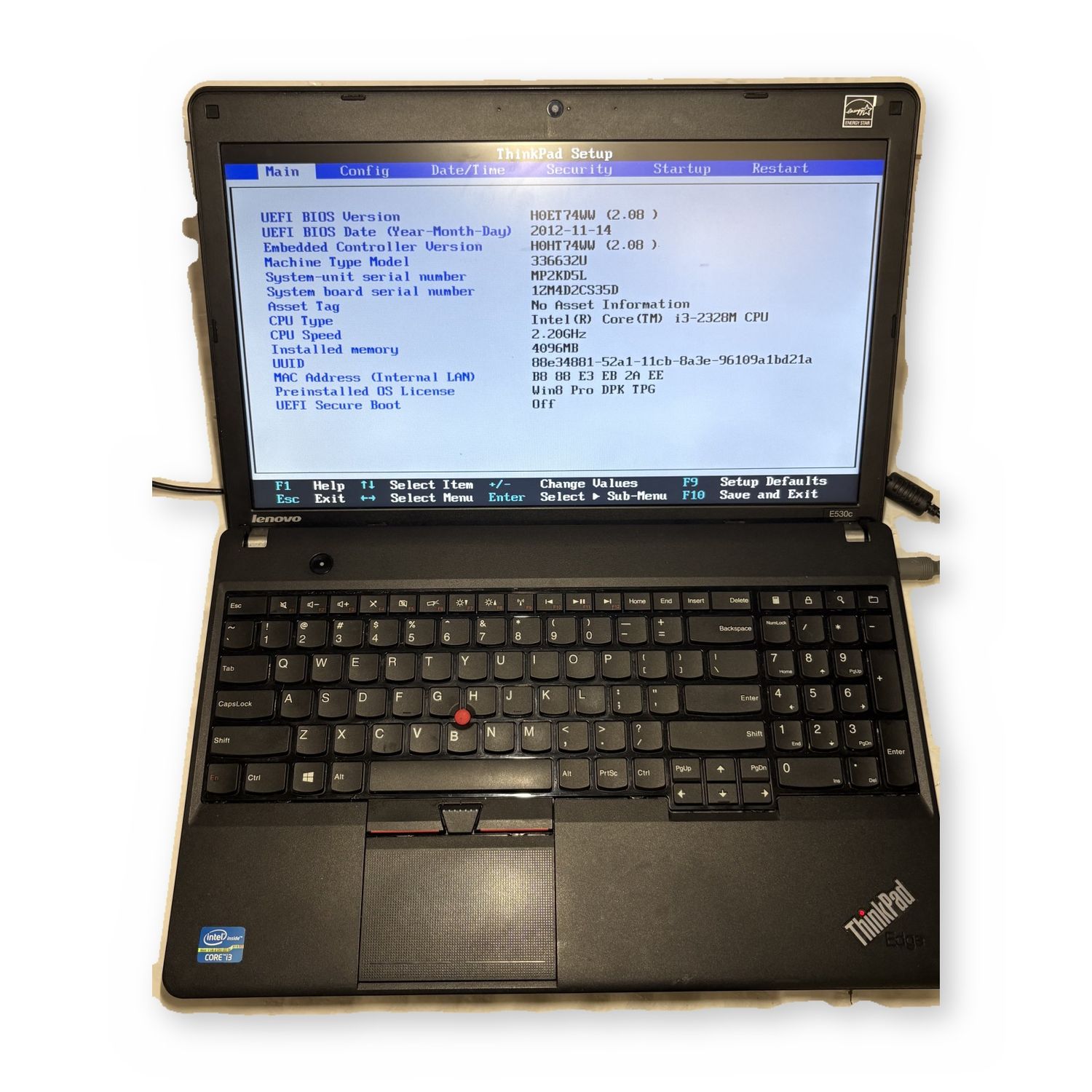 Refurbished Lenovo ThinkPad Edge E530c 15.6in i3-2328M 4GB Laptop - Keyboard Fault — photo 1