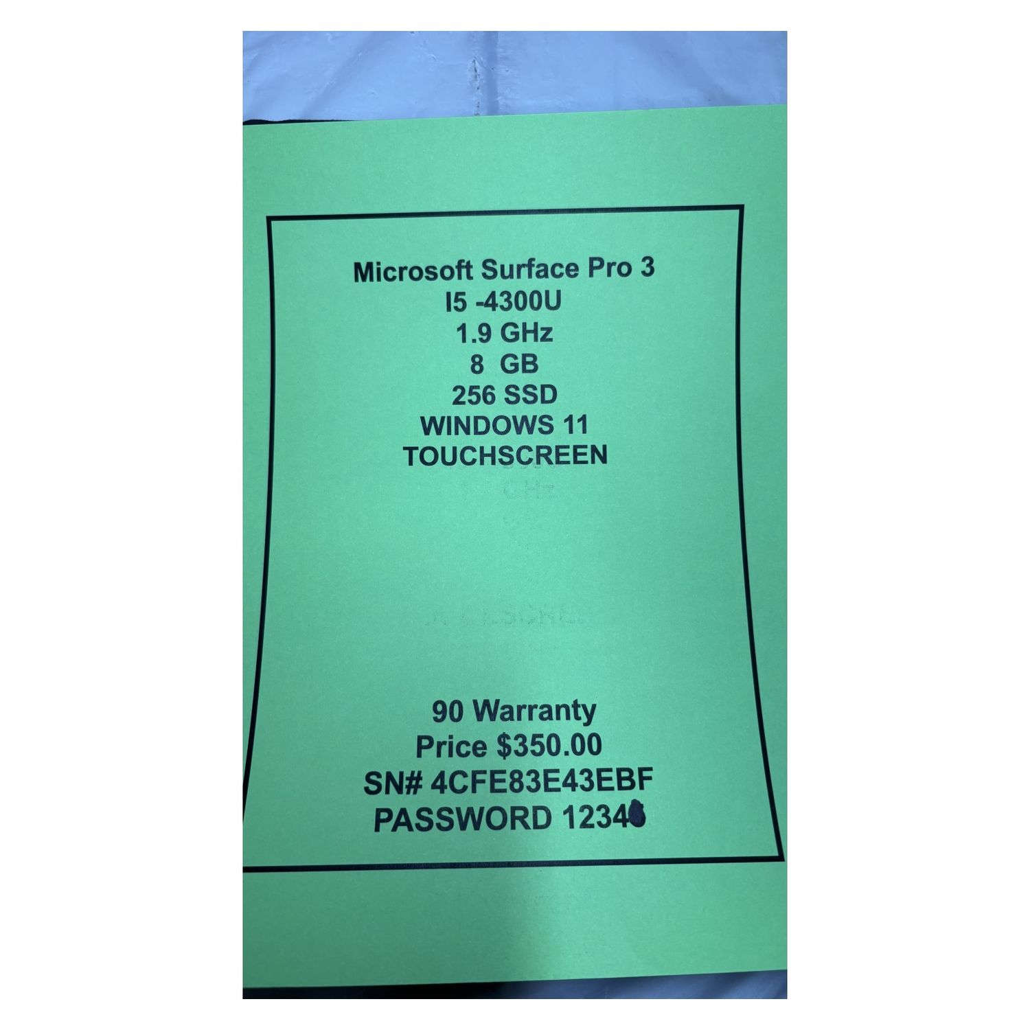 Refurbished Microsoft Surface Pro 3 i5-4300U 8GB 256GB Win 11 Touchscreen Tablet — photo 4