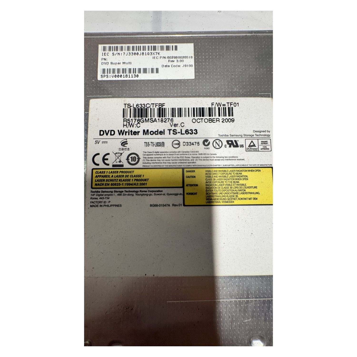 Toshiba Samsung TS-L633 Laptop Slim DVD-RW Super Multi Drive SATA 8x — photo 4