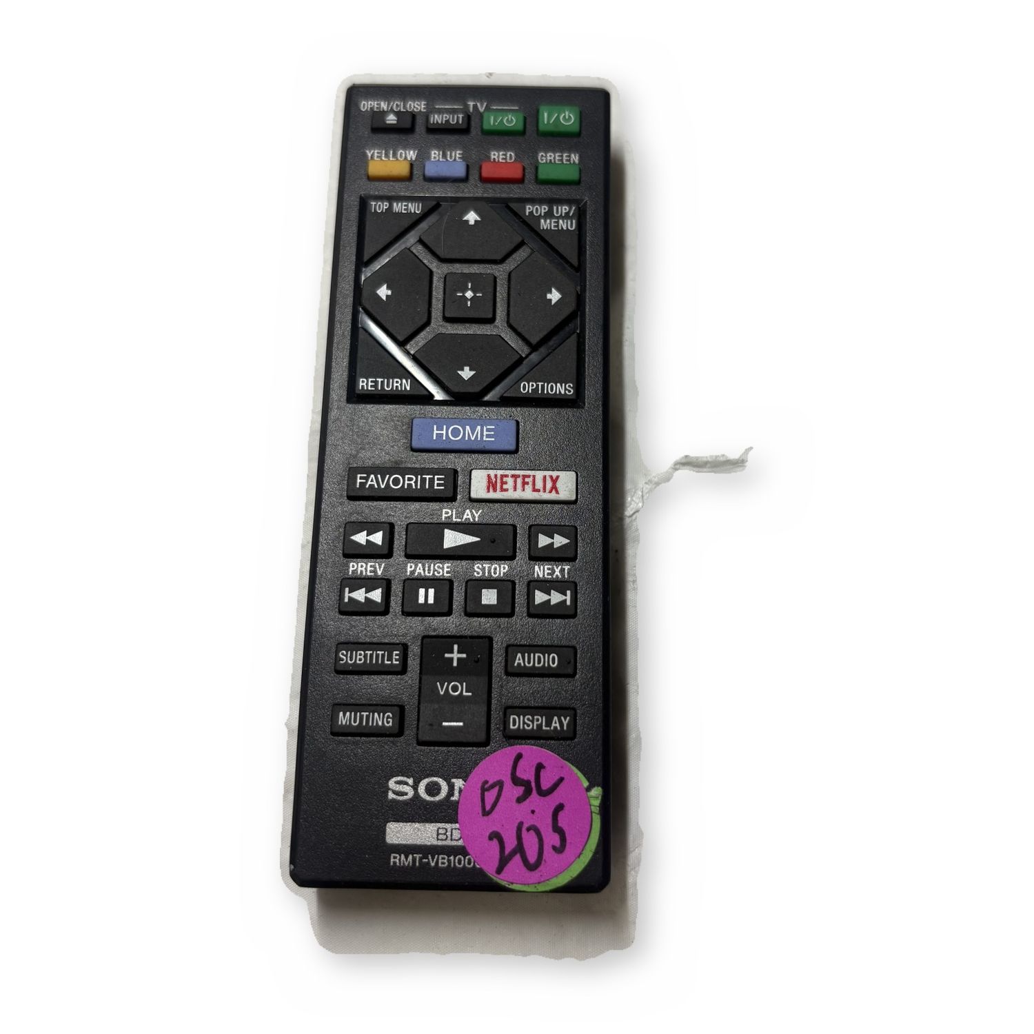 Sony Blu-ray Player Remote Control RMT-VB100 Netflix Button — photo 2