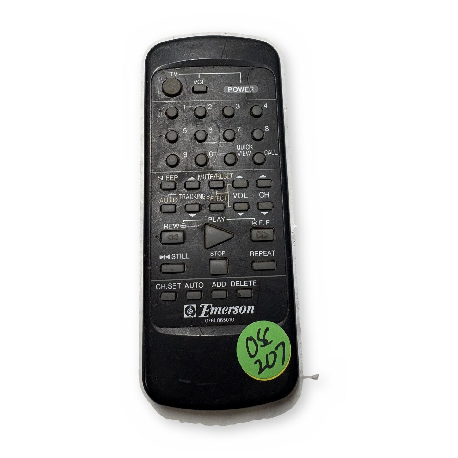 Emerson TV VCR Remote Control 076L065010 Vintage Black — photo 2