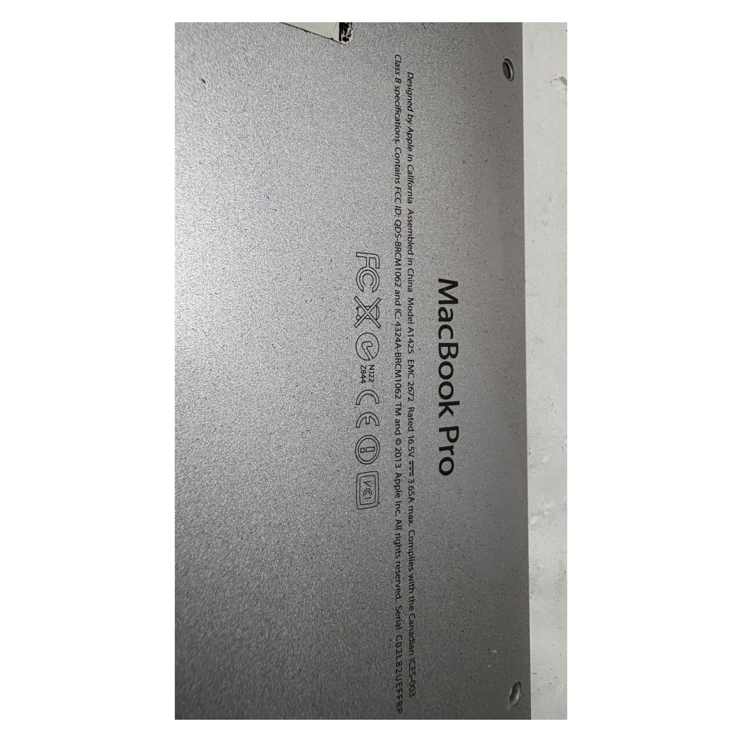 Apple A1425 Bottom Case Base Cover Silver MacBook Pro Retina 13in A1425 — photo 2