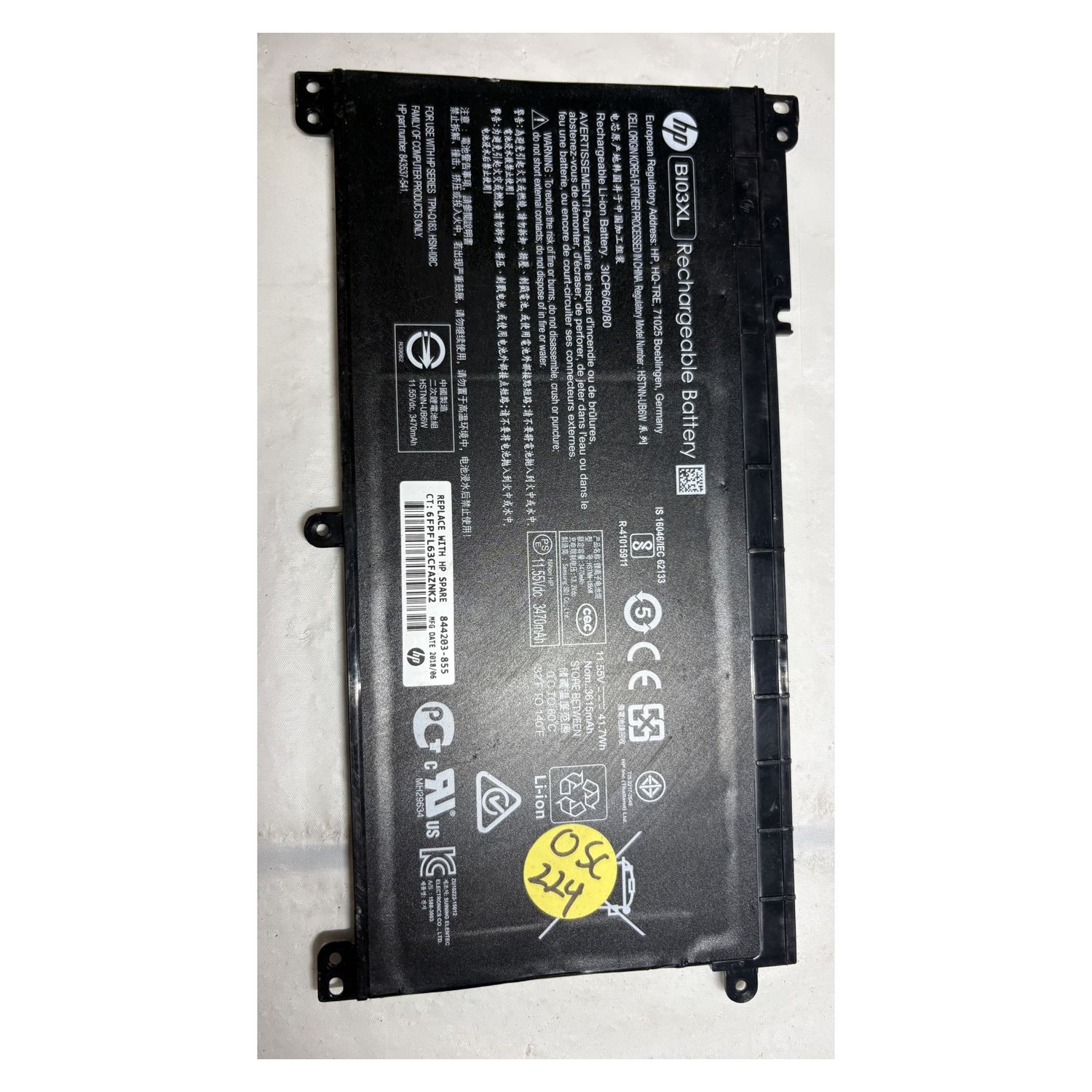 HP Laptop Battery BI03XL Rechargeable Li-Ion Replacement Part — photo 2