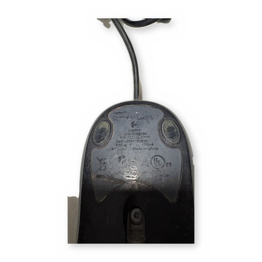 Logitech M-BF96 PS/2 Optical Scroll Mouse Black 2-Button - Used — photo 1