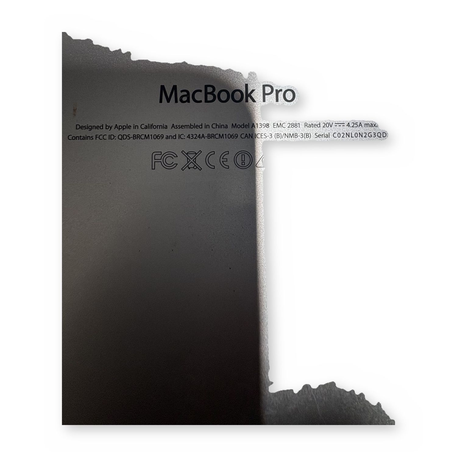 Apple MacBook Pro 15 Retina A1398 Not Working Silver 2012-2015 - For Parts / Not Working — photo 4