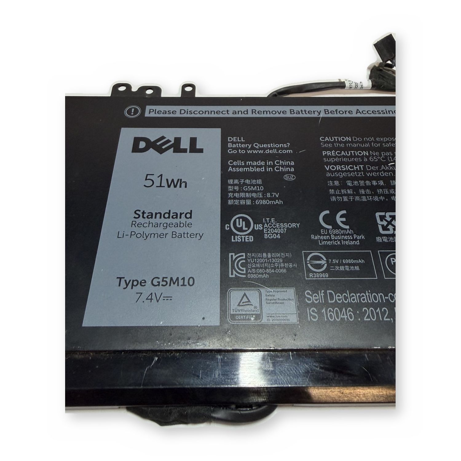 Dell G5M10 51Wh 7.4V Laptop Battery 8R6XM9 Latitude E5450 E5550 - For Parts / Not Working — photo 2