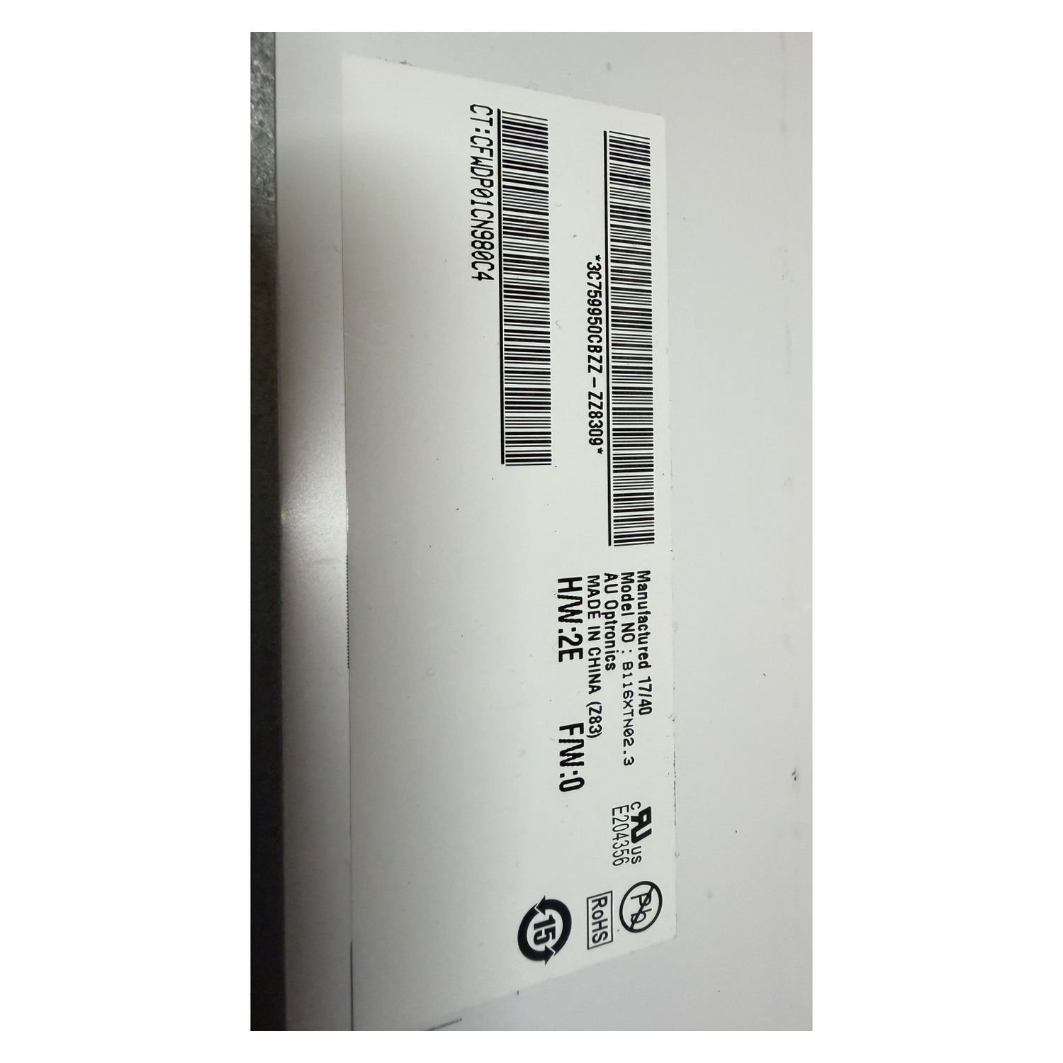 AU Optronics B116XTN02.3 11.6in HD LED Laptop LCD Screen Panel Tested Working — photo 3