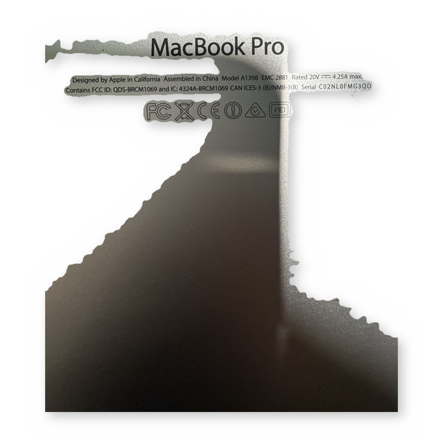 Apple MacBook Pro 15 Retina A1398 For Parts Not Working Boot Error AS-IS — photo 4