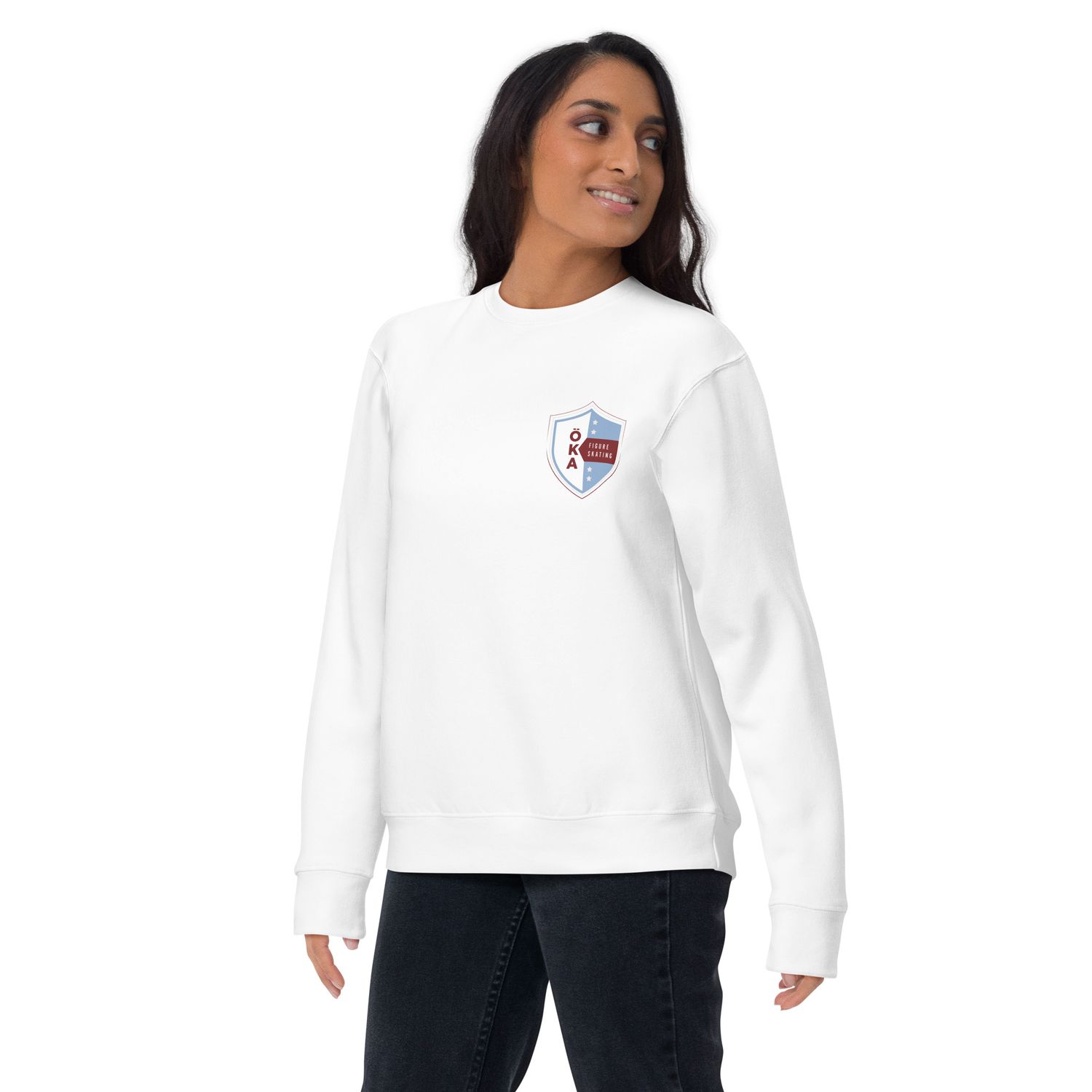 Oka Vertical Logo Back Premium Crewneck Sweatshirt