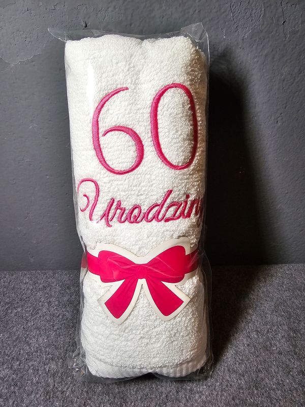 Ręcznik z haftem 60 urodziny