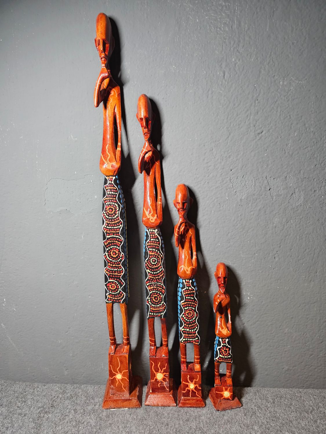 Figurki drewniane zestaw 4 sztuki