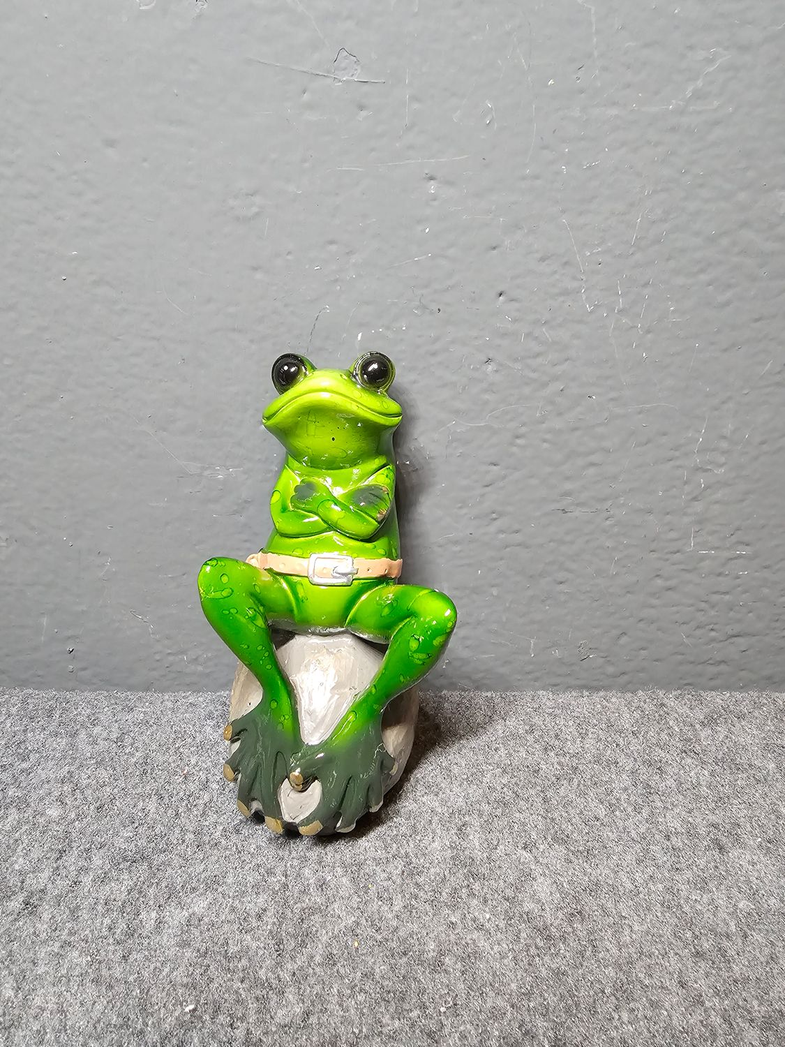 Żaba wkurzona na kamieniu