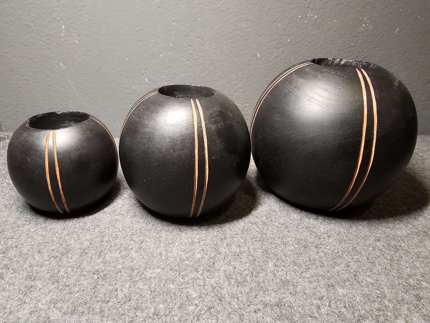 Świeczniki drewniane zestaw 3 sztuki