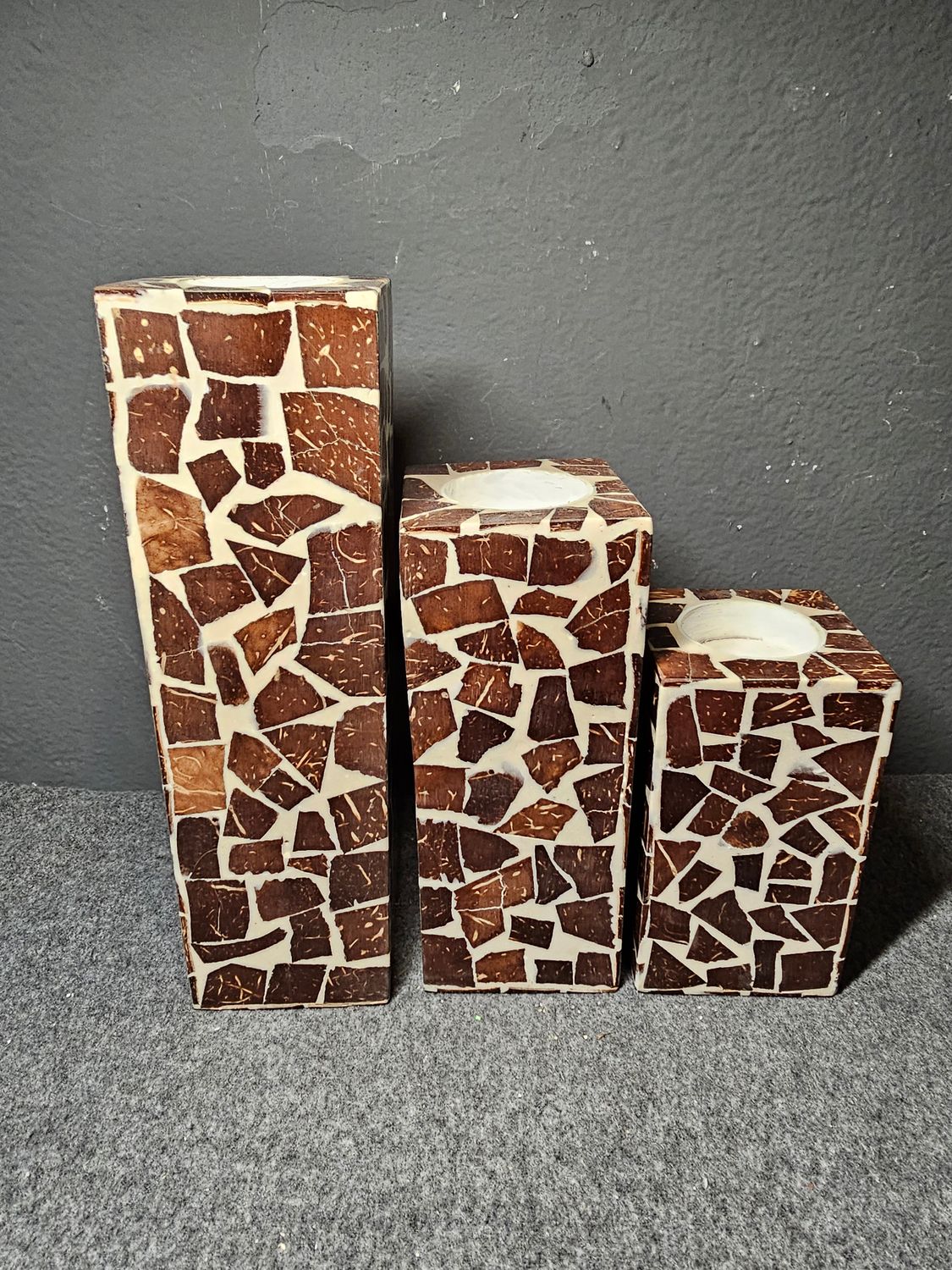 Świecznik zestaw 3 sztuk