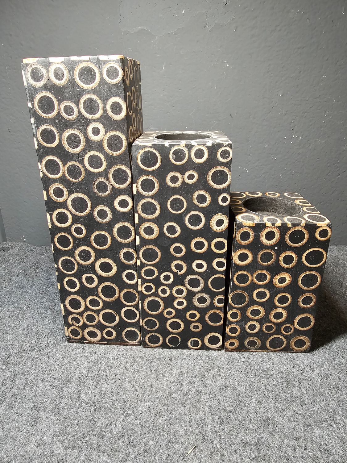 Świecznik zestaw 3 sztuk