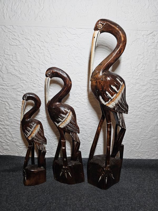 Drewniane ptaki zestaw 3 sztuk