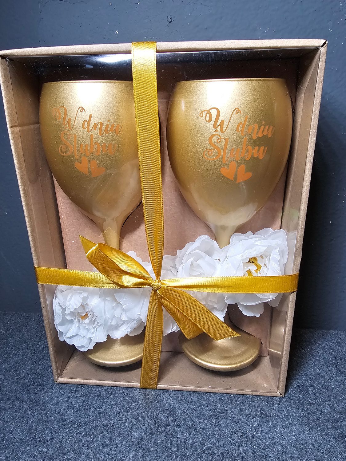 Kieliszki złote ślub