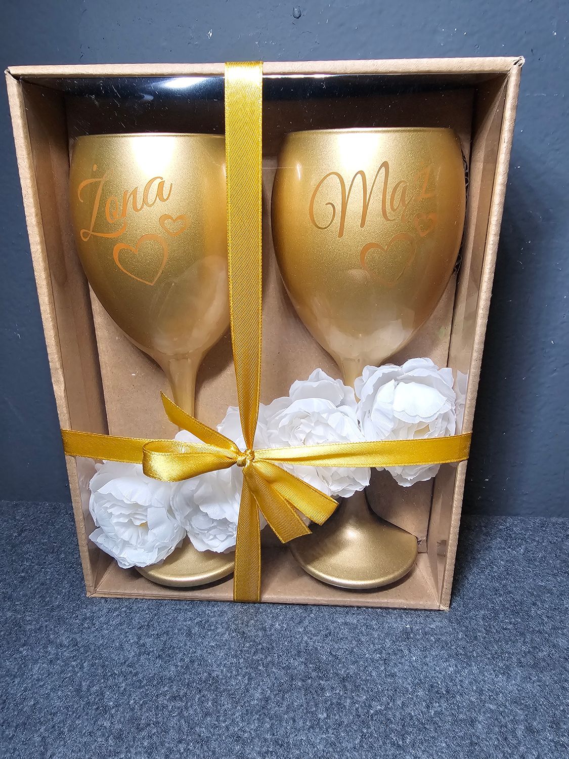 Kieliszki do wina Żona Mąż