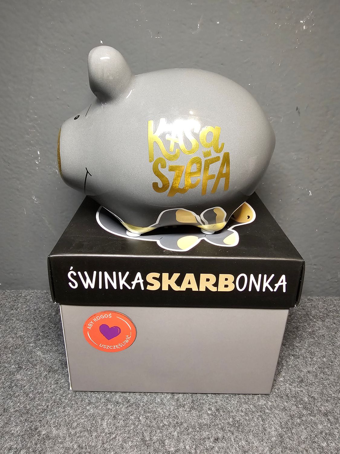 Skarbonka świnka z nadrukiem