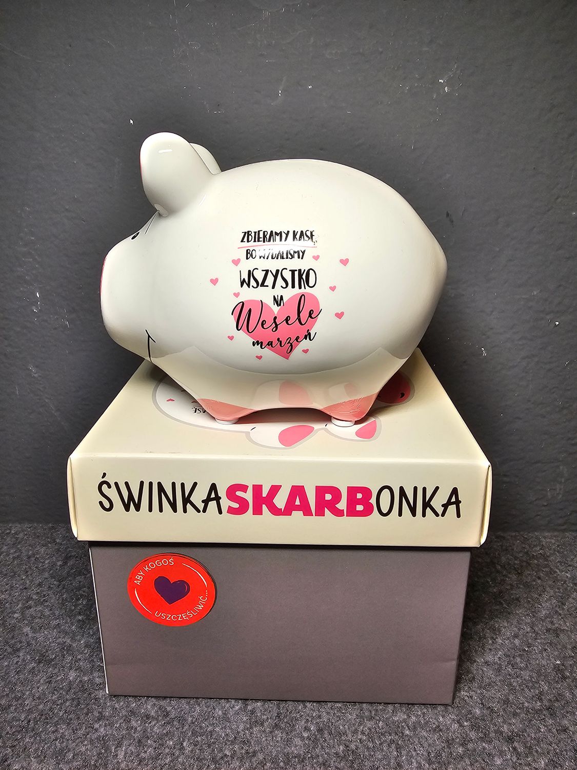 Skarbonka świnka z nadrukiem