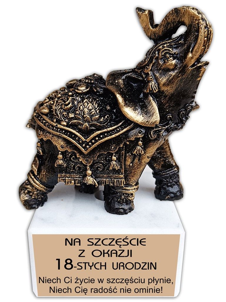 Słonik na szczęście na 18 urodziny