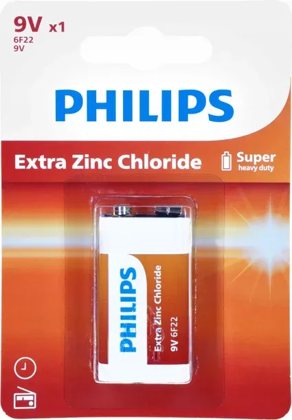 Bateria Philips  9V extra zinc chloride alkaiczna