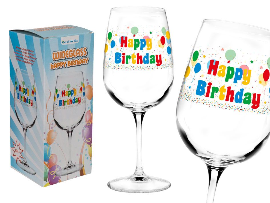 Kieliszek do wina Happy Birthday