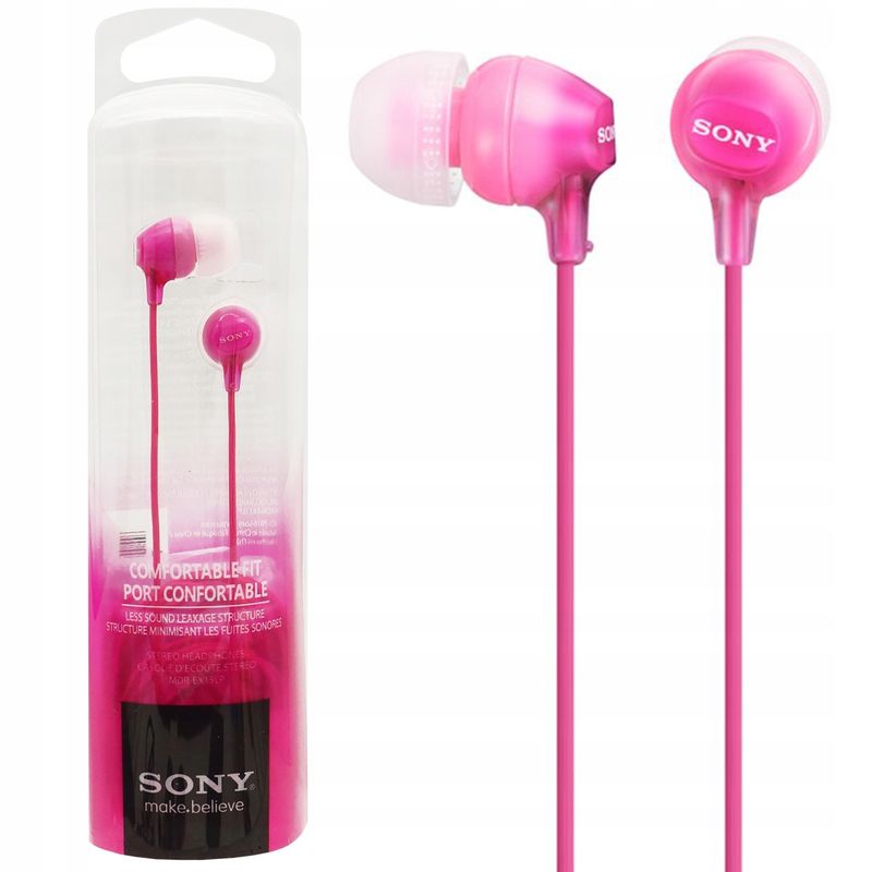 Słuchawki Sony dokanałowe MDR-EX15LP różowe