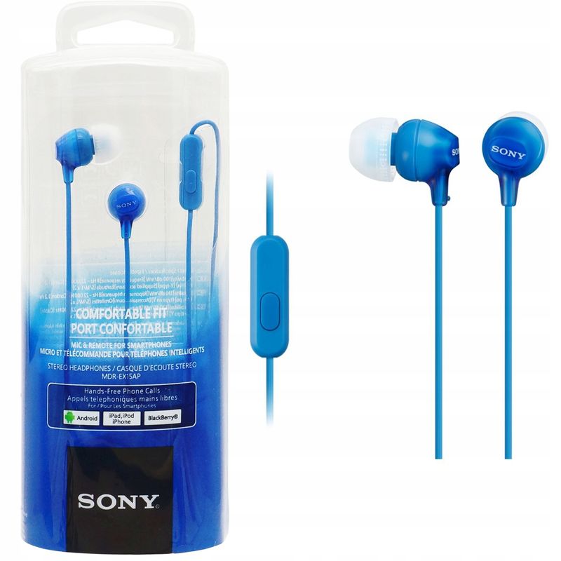 Słuchawki dokanałowe Sony MDR-EX 15LP niebieskie