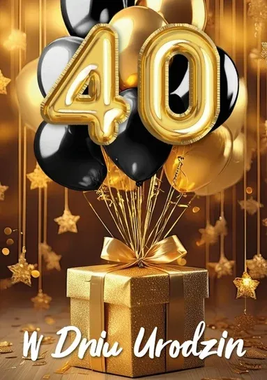 Kartka urodzinowa 40lat mix